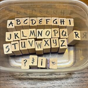 Alphabet Wooden Stamp Set of 30
